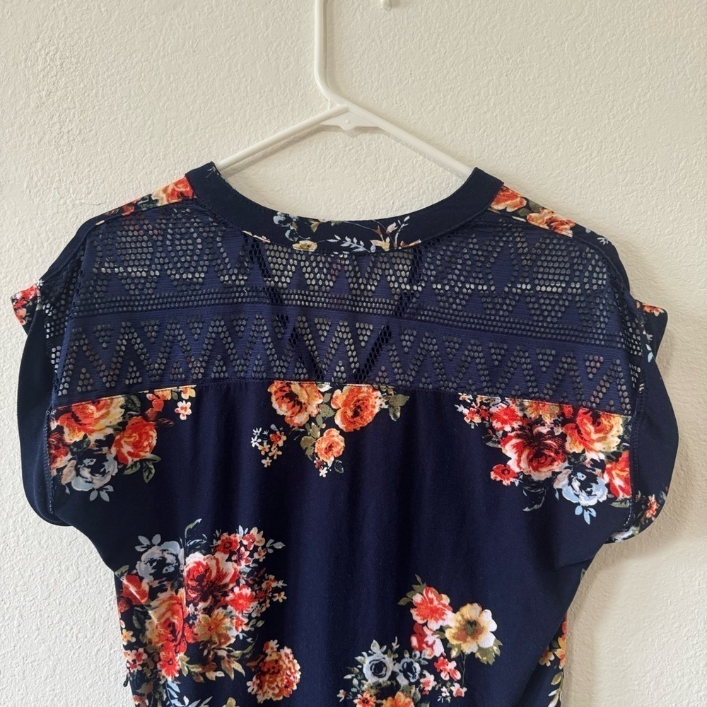 Dark Blue Floral Dress - Picture 3 of 8